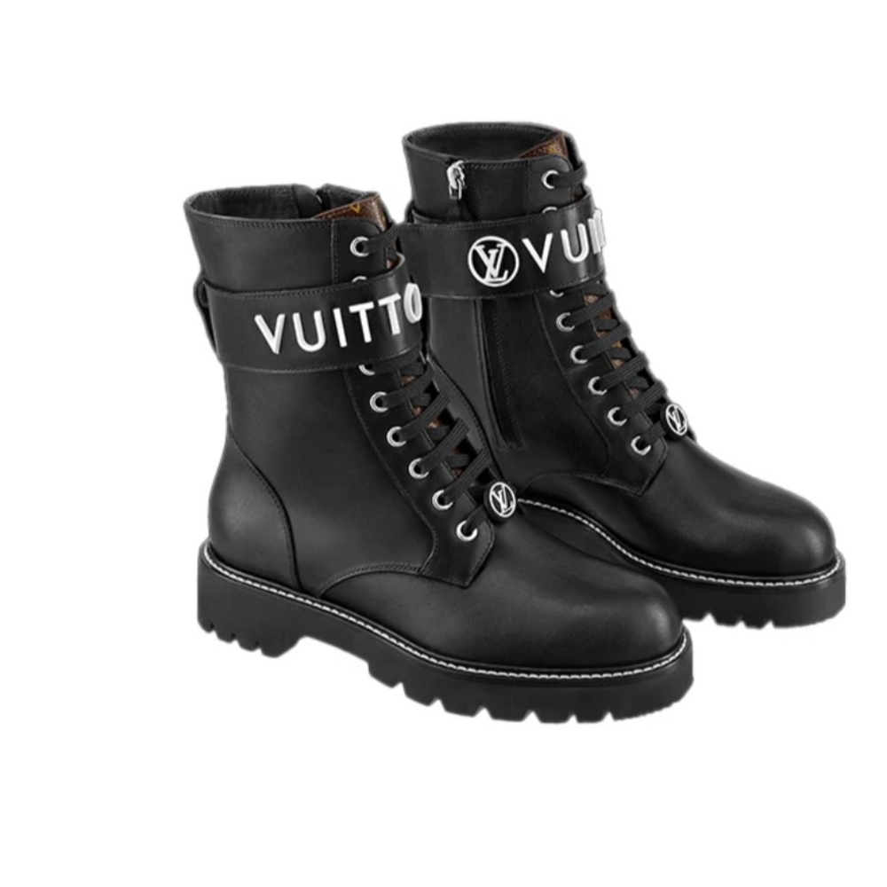 Louis Vuitton Territory Ranger Black Flat Combat Boots 39 BNIB SOLD OUT RARE!!!